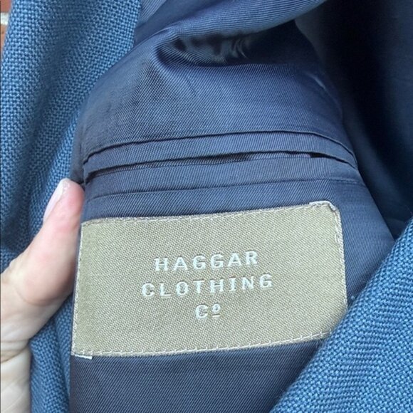 Haggar Clothing Co. Men’s Blue Blazer Sport Coat Size 46R - Picture 5 of 7